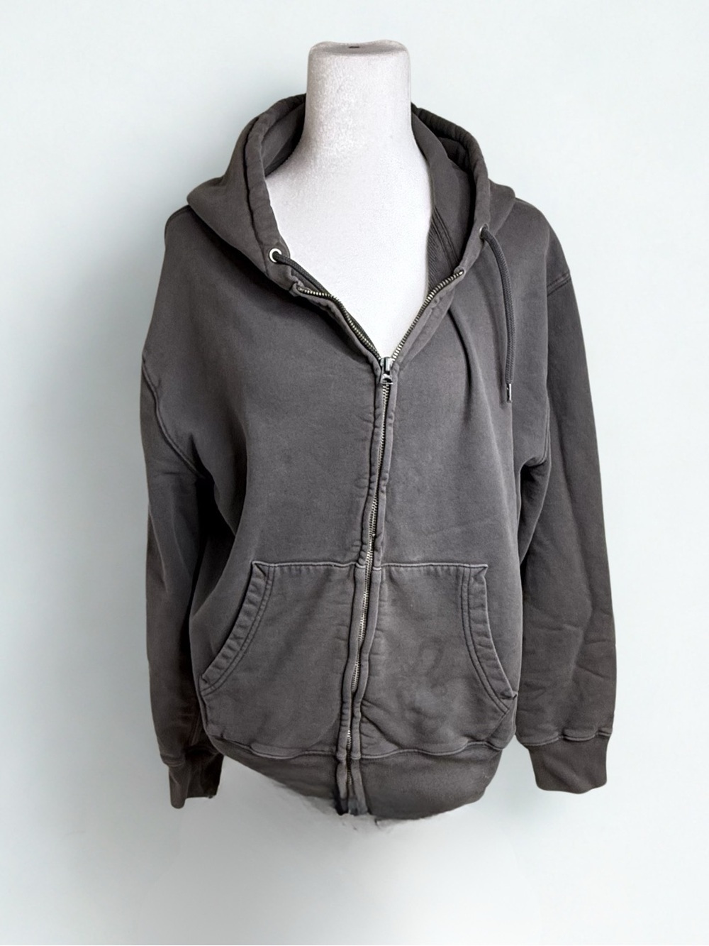 J. Crew Men's Charcoal Gray Full-Zip Hoodie
